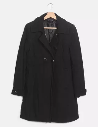 Manteau Long Femme H&M Noir Double Boutonnage - Taille M (8), Neuf Sans étiquette