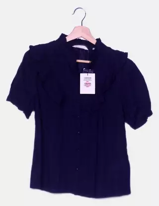 Naf Naf MIGUEL C1 Bluse – Lässige Western-Bluse Mit U-Ausschnitt