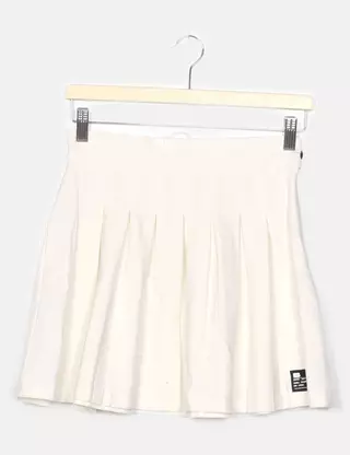 Mango - Mini-jupe plissée à l'avant - Gris