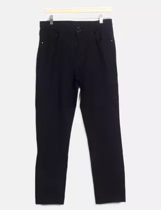 Pantalon Droit Youline En Coton Noir – Taille 44, Comme Neuf | Basique élégant Pour Toutes Occasions