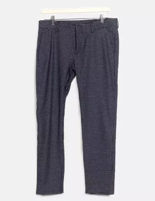 Pantalon Velours Côtelé REIKO Bleu - Taille Haute, Coupe Droite, Taille 27, Neuf Avec Petits Défauts