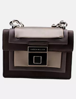 Sac à Main Karen Millen En Cuir Marron - Taille Moyenne, Occasion En Bon état
