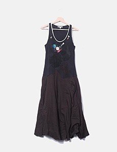 Robe Didier Parakian Taille 42 - Imprimé Floral Bleu, Sans Manches, été - Occasion Très Bon état