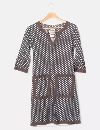 Robe Almatrichi Taille 36 Noir Blanc Rouge - Style Chemisier, Longueur Mi-cuisse, Occasion Très Bon état