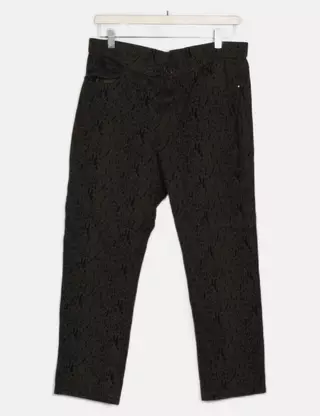 Pantalon Droit En Coton Noir Youline Taille 44 - Comme Neuf, Parfait Pour Le Bureau Ou Le Quotidien