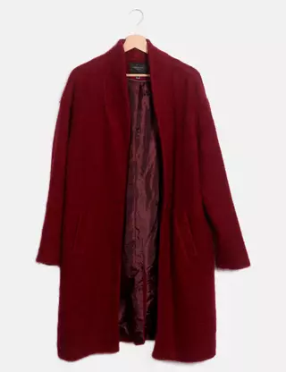 Manteau Femme Cortefiel - Noir, Coupe Droite, Extensible, 2 Poches, Style Décontracté - Confort Et Style Urbain