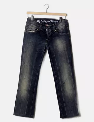 Jeans NOLITA Avec Patchs Et Bijoux Taille 4 Ans - Occasion Très Bon état