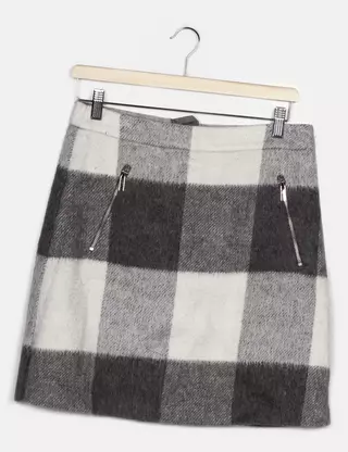 Jupe Droite Boutonnée en Jean Grande Taille Plus Réversible - NIGELLE XL