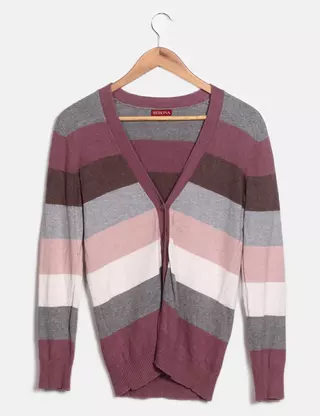 Cardigan Donna Merona Nero Taglia S - Maglia Maglione A V Con Bottoni, Cotone Misto - Foto 2