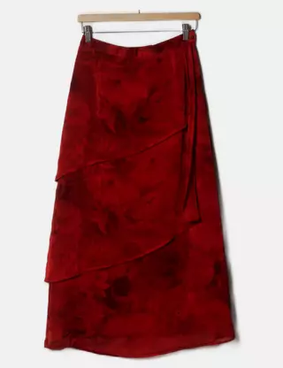 Jupe Longue Femme UN JOUR AILLEURS En Polyester Rose - Taille 40 - Occasion Très Bon état