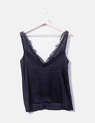 blusa lencera negra