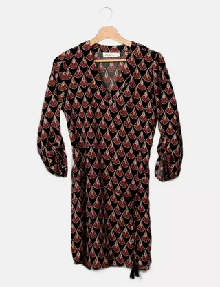 Robe chemise imprimée à manches longues pour femmes Mini robe