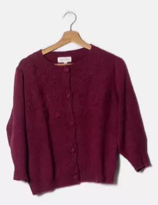 Gilet Cardigan CHARLIOR Marron - 35% Laine, 13% Mohair, Taille Unique Jusqu'au 42/44
