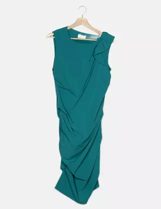 slim fit dress slacks Green Short Dress – ALBINA DYLA main image 0