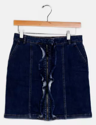 Jupe Femme En Jean Naf Naf Bleu - Taille 36 (S), Occasion En Très Bon état