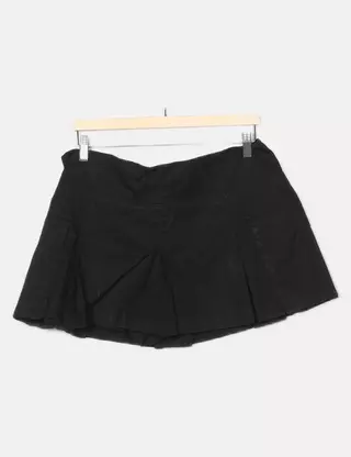 Jupe Plissée Courte Zara Noire, Taille XS, Femme, Avec Chaîne Et Bouton