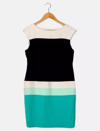 Robe élégante noire sans manche plumetis taille 34 Etam