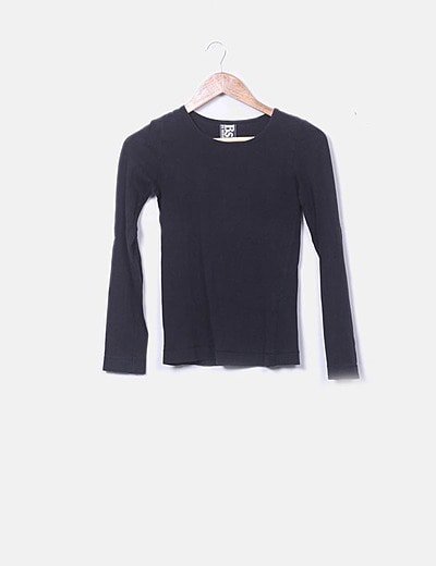 camiseta transparente negra bershka