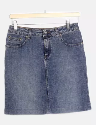 Jupe En Jean CIMARRON Vintage Taille 38 (M) - Style Crayon Avec Surpiqûres - Années 90 - TBE