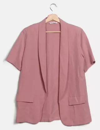Veste Smoking croisée moutarde en coton légère