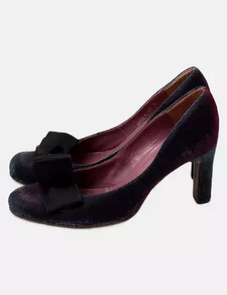 Chaussures Charles Jourdan Vintage Cuir Marron Pointure 40 - Plat Décolté - Occasion