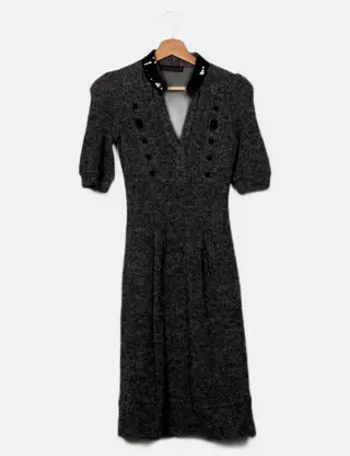 Robe Sandro Ferrone Grise - Taille 38 - Occasion En Parfait état
