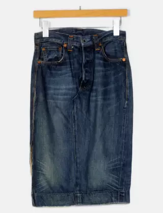Jupe Jeans Longue Levi's Neuve Avec étiquette - Taille 38 (M), Longueur 100cm, Bleue Classique