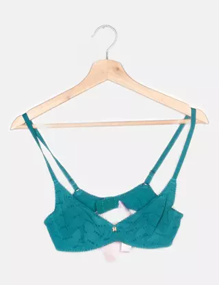 Top Savage X Fenty Femme – 2X – Vert – Jersey Coton Crop Top Manches Courtes – Occasion