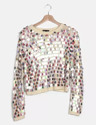 Sweat Femme Topshop Gris - Taille 10 - Pull Col Rond Manches Longues