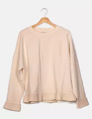 Sweat COS Oversize Gris Bruyère Col Vachette Femme XS – Coton Jersey Avec Poche