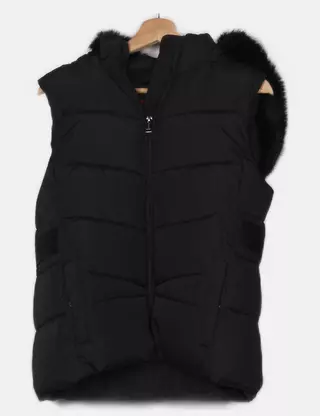 Gilet Réversible Fourrure Noire GUESS - Taille M - Fausse Fourrure Chic Pour L'hiver
