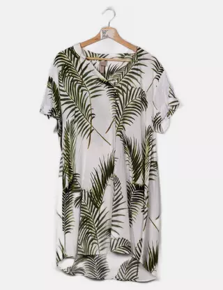 Tunique Sans Manches H&M Blanc/noir Motif Géométrique - Taille 4, Neuve Sans étiquette