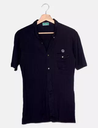 Fred Perry - Chemise Oxford à manches courtes - Bleu marine | ASOS