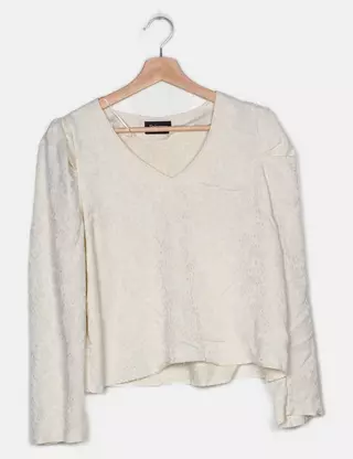 Haut Blouse Sinéquanone Taille S - Noir Rose, Mousseline Fleur Perle, Occasion TBE