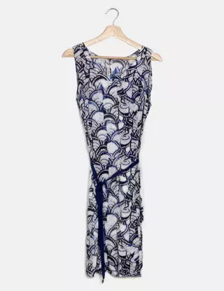 Robe Blanche Et Bleue JOCAVI - Taille 46 Neuve Avec étiquettes - Prix Original 149€