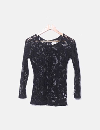 Tops Zara Negro talla XS International de en Encaje - 10008697
