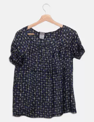 Chemisier Cyrillus Imprimé Bleu Marine, Blanc, Noir - Taille 42 - Neuf