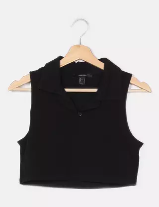 Crop Top Tube Forever 21 Fourrure Noire Taille M – Porté Une Fois, Comme Neuf