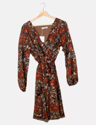 Robe Longue Lilie Rose Imprimé Fleuri – Taille L – Multicolore – État Parfait