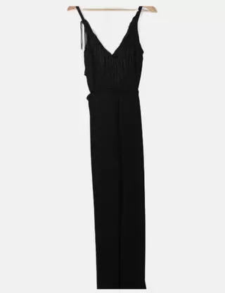 Salopette / Combinaison En Cuir Bershka Taille M Noire - Très Bon État Occasion