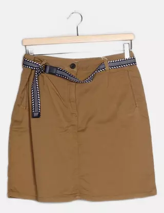 Jupe Mi-longue Décontractée Springfield - Taille 38 - Rose/Kaki/Bleu - Occasion Très Bon état