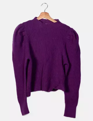 Pull En Laine SANDRO Taille XS - Bleu - Occasion En Très Bon état - Parfait Pour L'hiver
