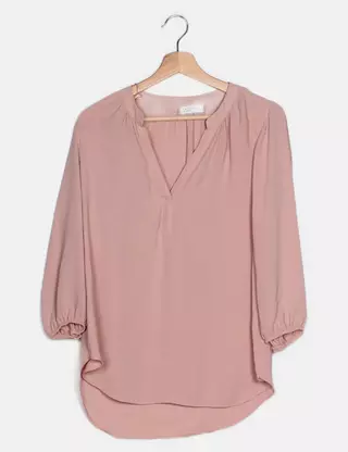Chemisier Papaye Rose, Taille 14, Manches Courtes, Occasion Très Bon état