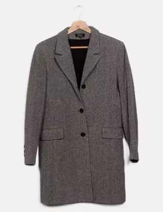 Veste Paletot Grise ETAM Taille 44 - Microfibre - Occasion Très Bon État