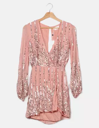 Robe Colorée Lovers + Friends - Taille XS - Rose Bordeaux - Mini Robe Manches Courtes