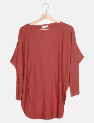 Pull Gris Doux Sweet Lady - Taille L/XL - Manches 3/4 - Col Rond - Neuf Avec Étiquettes
