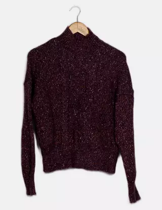 Pull Femme Springfield Avec étoile Intarsia Et Lurex - Manches Longues - Côtes Ourlet Et Poignets - Style Décontracté Chic