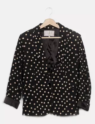 Blouse Femme Lucy & Co – Motifs Losanges Crème Et Noir – Taille M – Neuve Avec étiquette