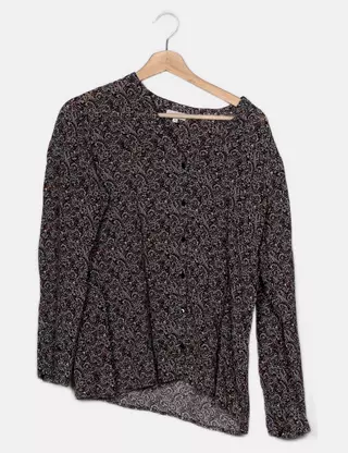 Blouse Antonelle Taille 42 Gris - Coton Et Soie - Neuve Sans Étiquettes