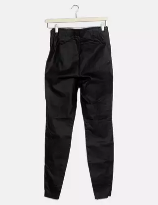 keepmore Femmes Faux Cuir Leggings Taille Haute Push Up Fermeture éclair Jeggings Noir Pantalons